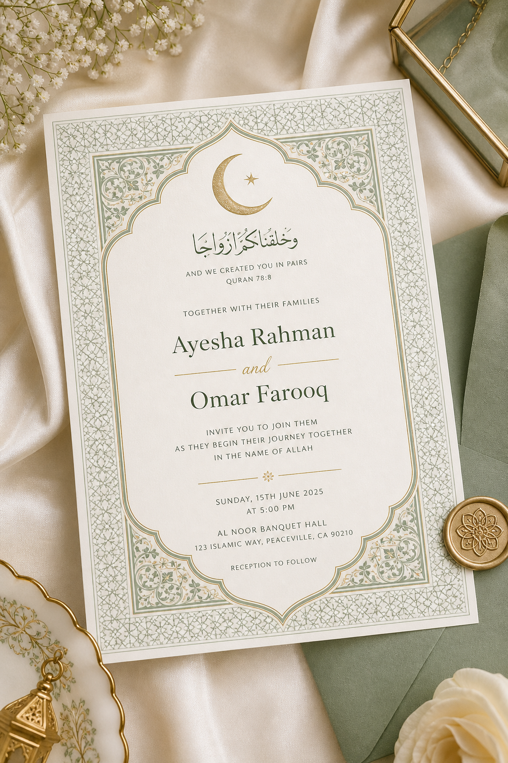 Elegant Islamic Wedding Invitation