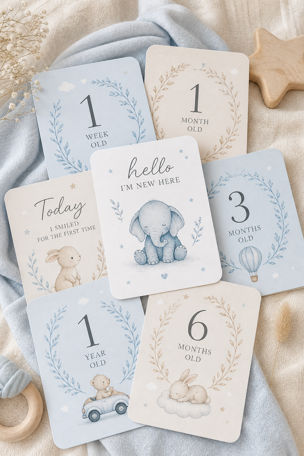 Newborn Milestone Cards — Digital Set